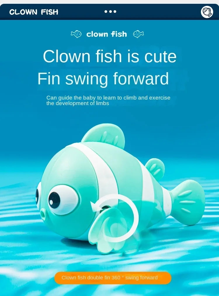 Jouets de Bain pour Bébé, Poisson de Natation Mignon, Animal de Dessin Animé Flottant, Jeu d'Eau Classique, pour les Tout-Petits, Tendance