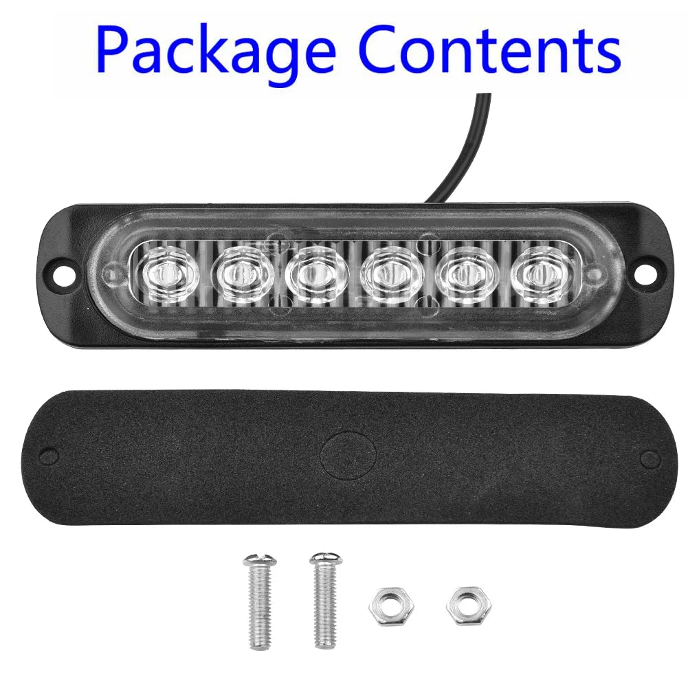 6LED voiture LED lampe de travail DC 12-24V 18W rouge voiture camion sécurité urgente toujours lumineux lampe de travail antibrouillard accessoires de voiture
