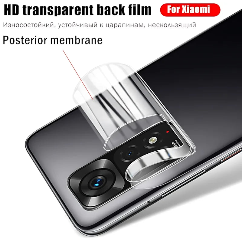 Films Hydrogel arrière pour Xiaomi, 1 à 4 pièces, 14 Ultra, 13t, 13 Pro, 12 Lite, Redmi Note 13 Pro, 11 12, Turbo, protecteur d'écran souple
