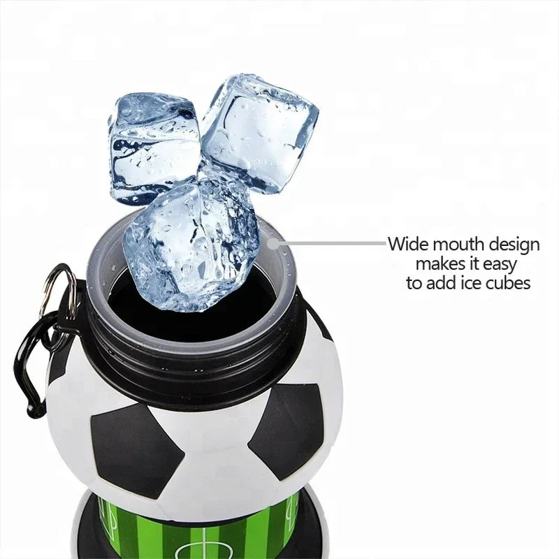 Les enfants plierent les tasses d'eau de Sports de plein air bouteille de basket-ball/Football, bouteille d'eau Portable étanche pour enfants étudiants, peut accrocher le sac à dos