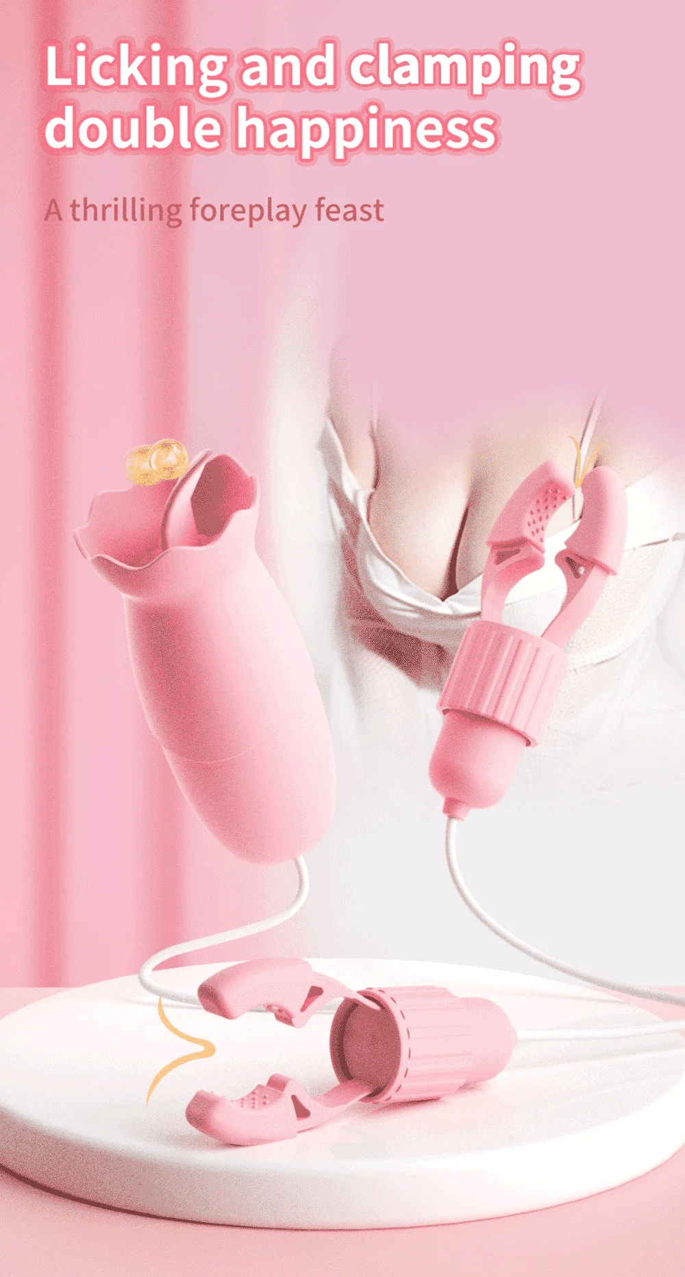 Stimulateur de mamelon sensible avec vibration – Appareil de plaisir à double action pour le bien-être et le massage intimes des femmes