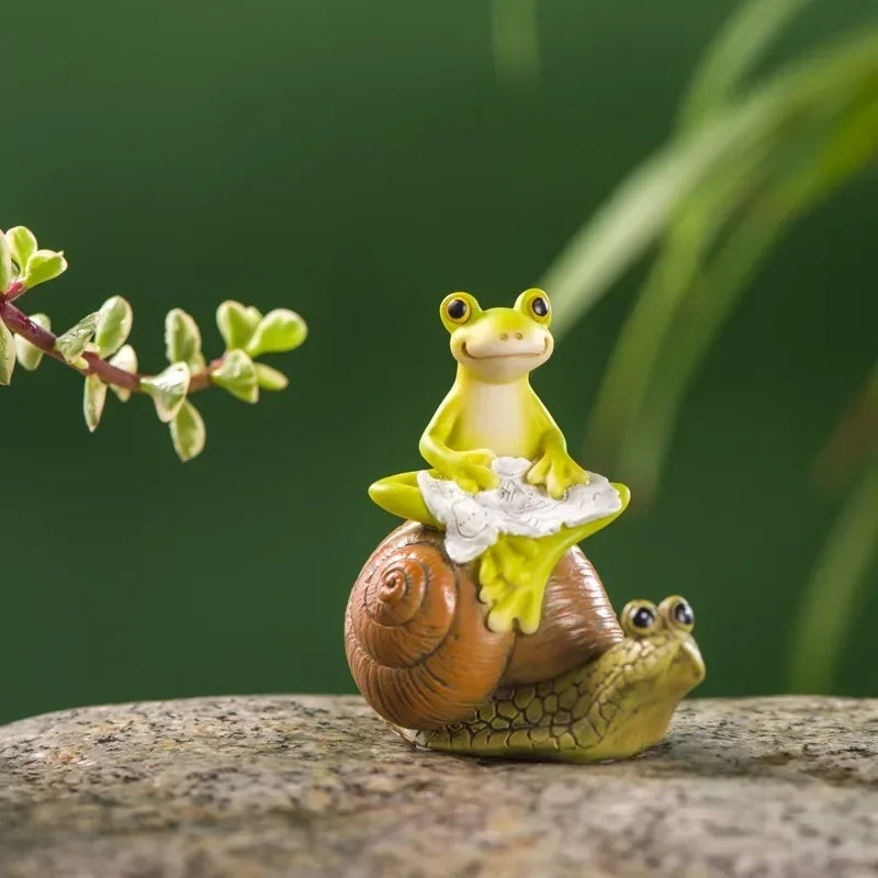 Simulation de fée de grenouille animale, Mini ornement en résine, décoration de jardin, Figurines miniatures, Micro paysage, Terrarium, cadeau artisanal