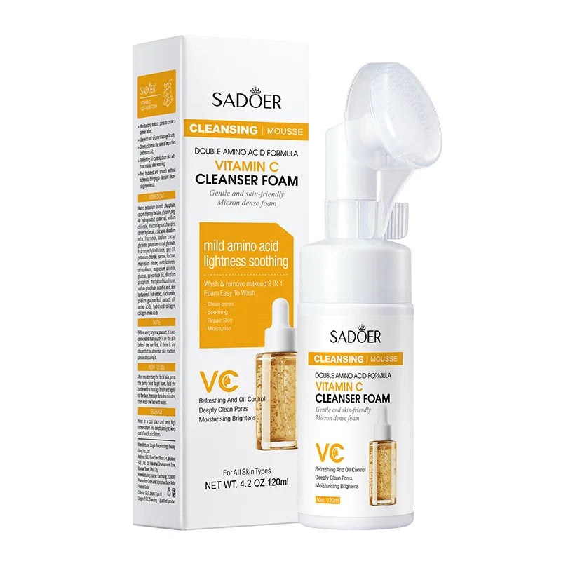 SAODER Q10 vitamine C nettoyant pour le visage mousse de lavage du visage nettoyage du visage Mossee hydratant éclaircissant produits de soins de la peau du visage