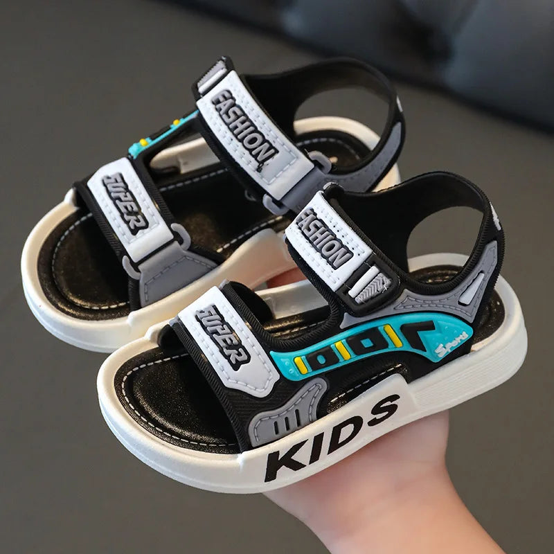 Sandalias 23 garçon mode enfant sandales été enfants baskets anti-dérapant semelle souple chaussures de plage décontractées enfant chaussures zapatos niña