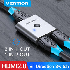 Vention HDMI commutateur 4K 60Hz bi-direction 2.0 commutateur HDMI 1x2/2x1 adaptateur pour PS4/5 Xiaomi TV Box 8K HDMI 2.1 répartiteur