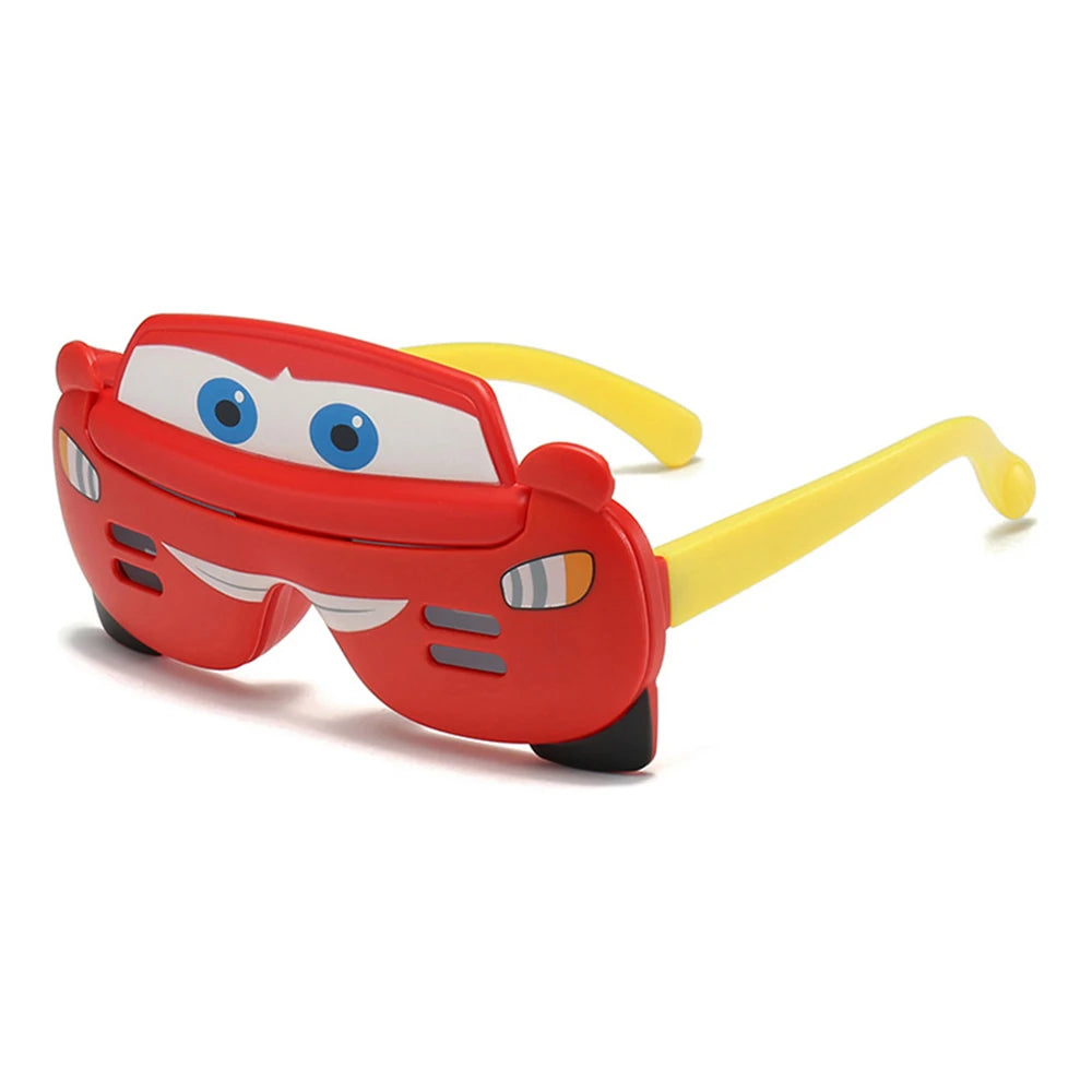 Dessin animé voiture fête polarisé enfants lunettes de soleil lunettes enfants voiture Flip couverture lunettes enfant doux protéger ombre lunettes UV400 Oculos