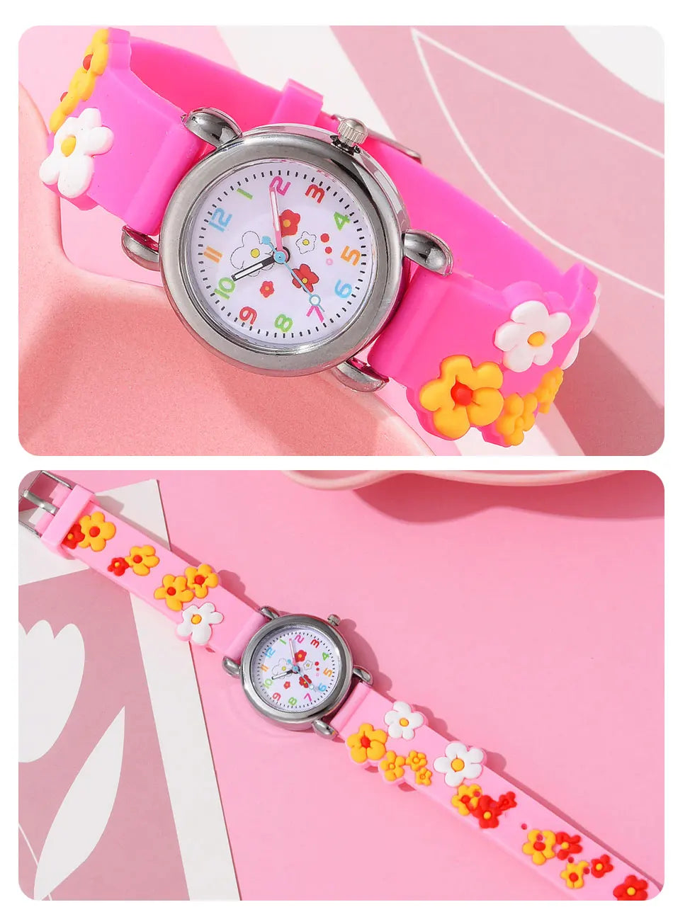 Nouveaux enfants montres dessin animé montres rose Silicone Quartz montre-bracelet cadeau d'anniversaire fille garçon enfants temps d'étude fille montre Reloj