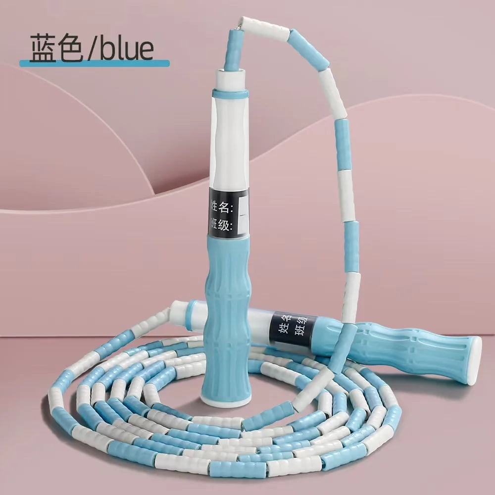 Corde à sauter de 2,8 mètres, conception réglable pour enfants et adultes sans enchevêtrements, corde à perles douces, longueur réglable pour débutant