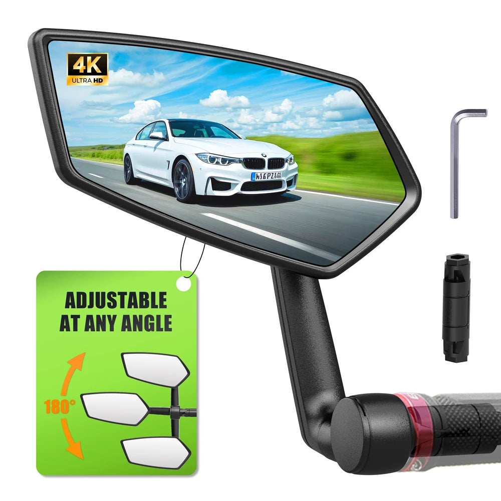 RBRL rétroviseur de vélo vtt guidon fin miroir HD grand Angle étendu Durable vélo rétroviseurs latéraux pour Scooter électrique