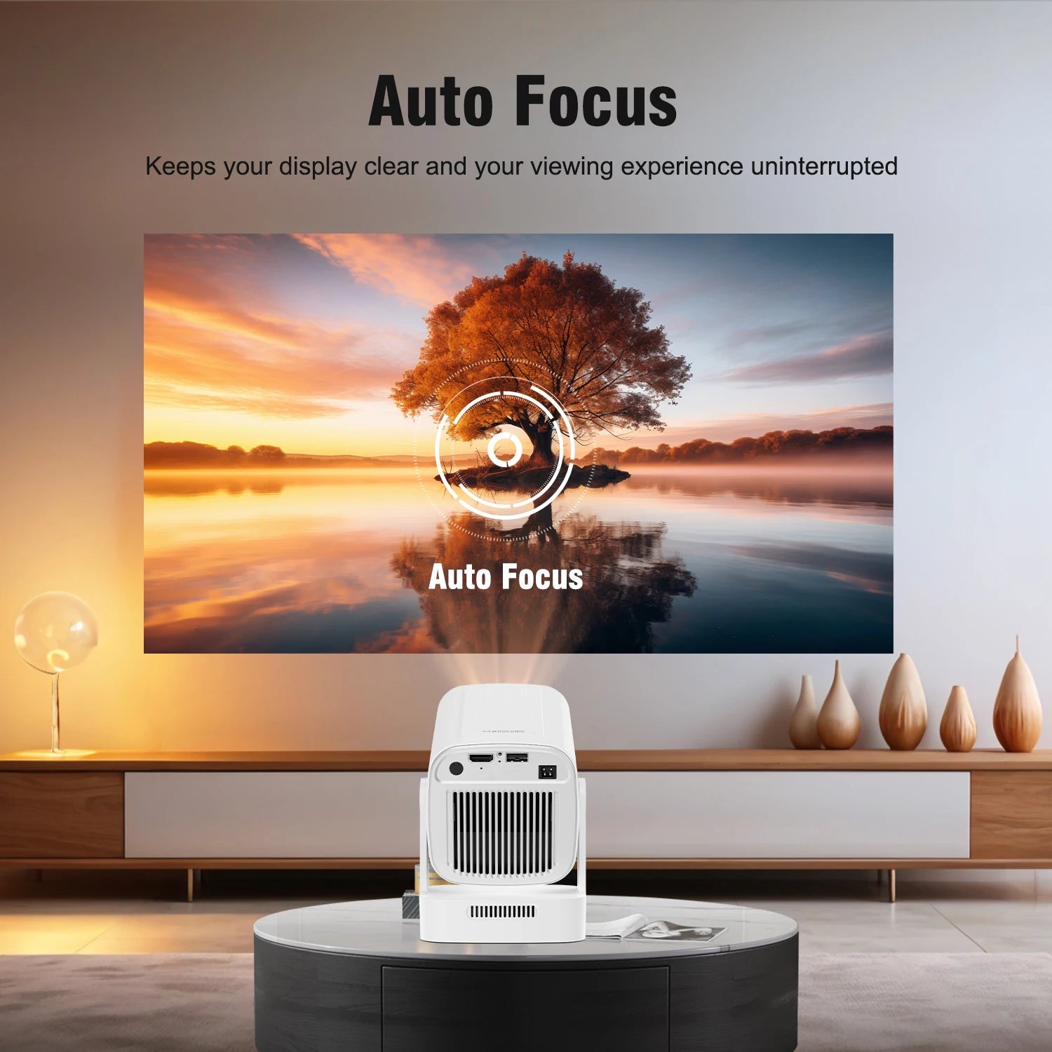 Magcubic HY310 projecteur à mise au point automatique 1080P natif 4K 330ANSI Android 11 WiFi6 BT5.4 Mini projecteur de film extérieur avec Air Mouse