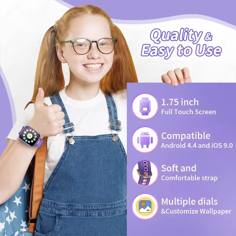 Nouveaux enfants montre intelligente enfant HD écran tactile jeux Smartwatch musique montre garçon fille cadeau enfants Smartwatch pour IOS Android