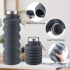 1pc Pliable Bouteille D'eau, Réutilisable Sans BPA Silicone Pliable Bouteilles Portable De Noël Cadeaux, Thanksgiving Cadeaux