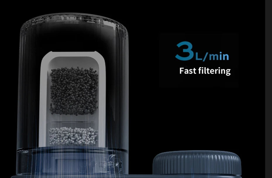 Purificateur d'eau du robinet, filtrage physique pour la maison, Kictchen, 2 éléments filtrants, filtre amovible et lavable, aérateur