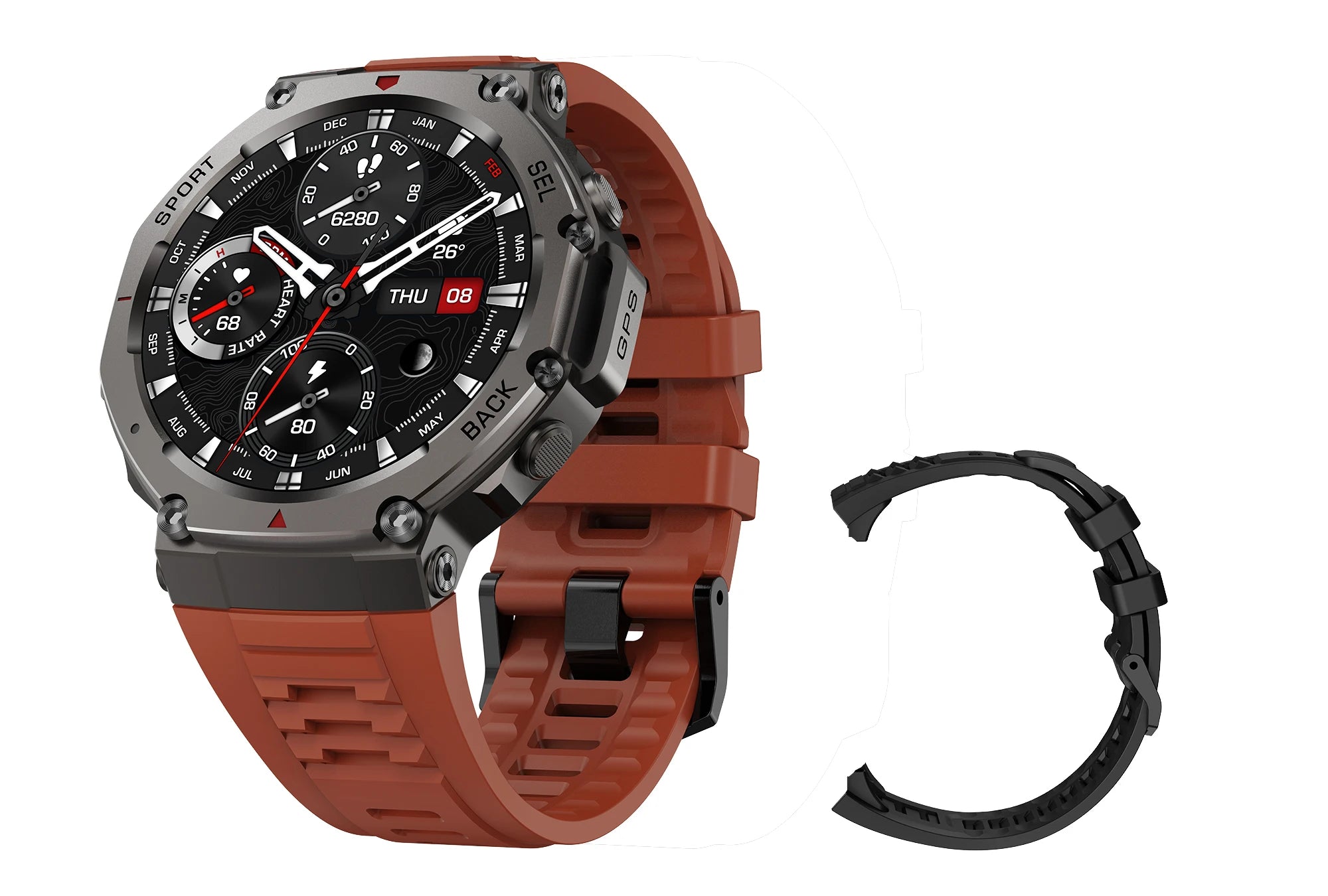 Montre intelligente pour t-rex 3 GPS Smartwatch AMOLED écran tactile 5ATM boussole extérieure moniteur de Sport de Fitness intelligent montre pour hommes pourXiaomi