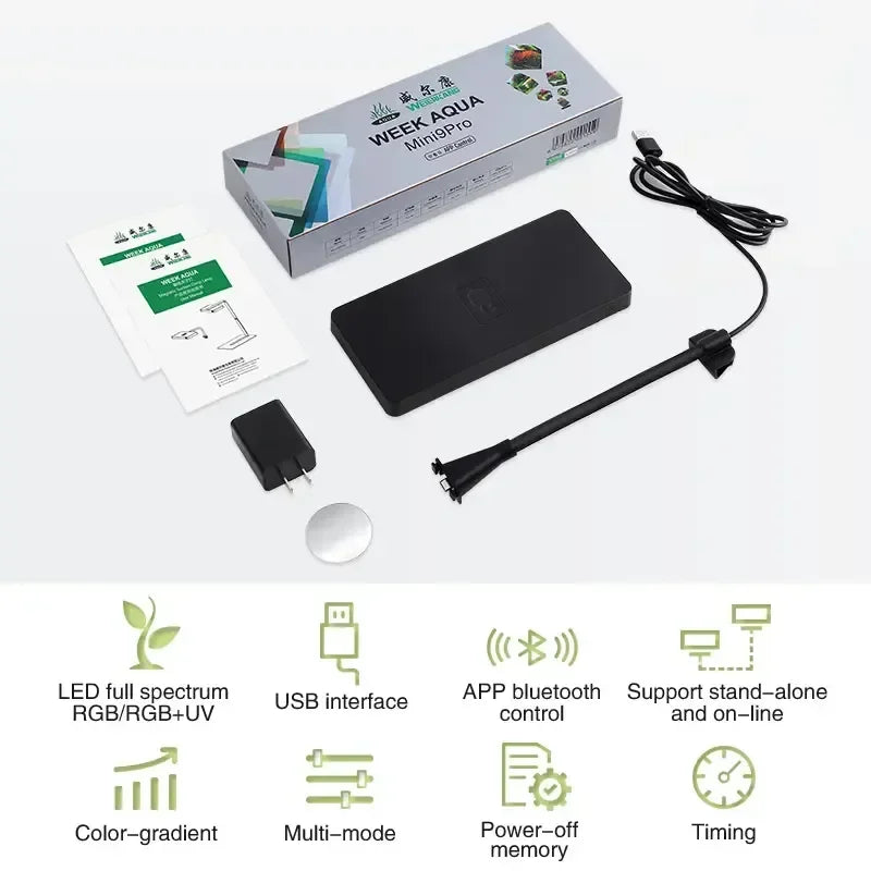WEEK AQUA USB lumière d'aquarium plante grandir spectre complet LED écologie Microlandspape lumière Nano lumière d'aquarium