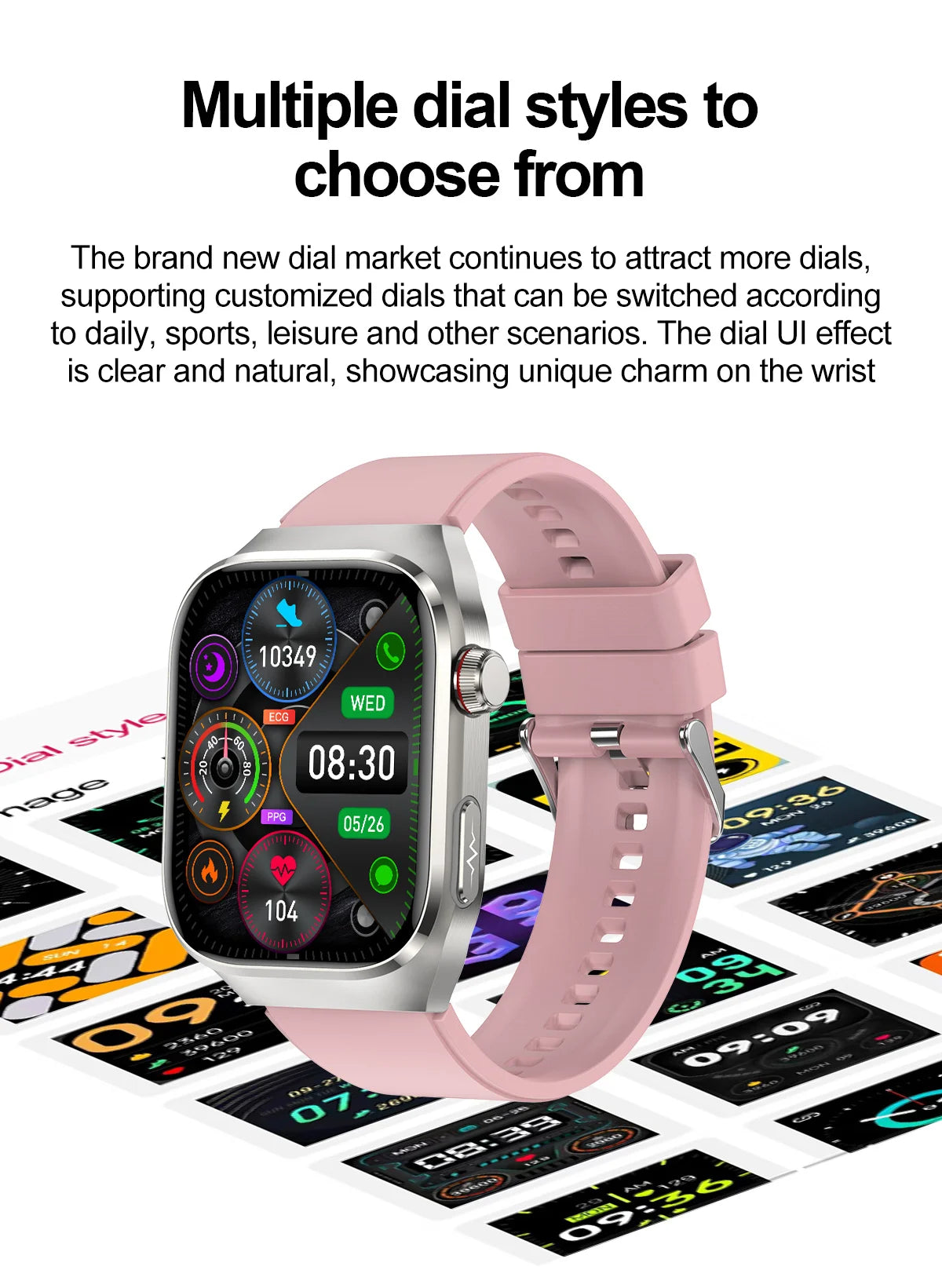 2025 nouvelle montre intelligente ECG femmes BT appel fréquence cardiaque lipides sanguins acide uricique moniteur de santé montres AI voix 650mAh sport Smartwatch
