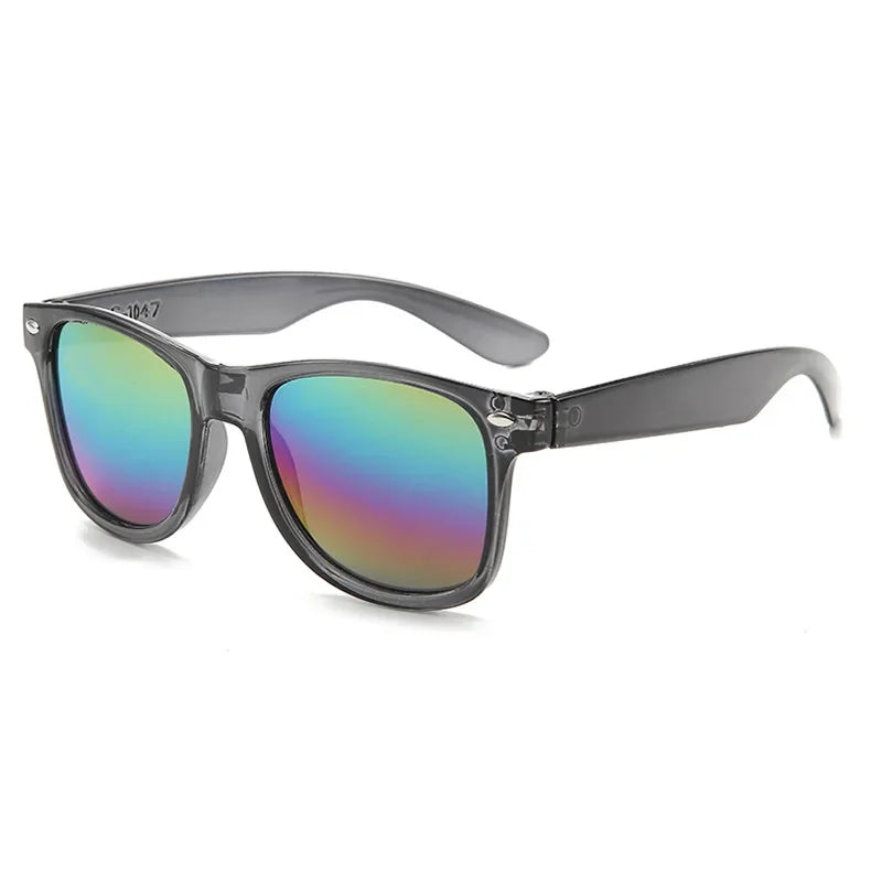 Lunettes de soleil à monture carrée pour garçons et filles, lunettes de soleil rétro pour enfants, protection UV extérieure, lunettes de soleil mignonnes