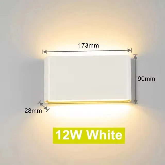 Modern Waterproof Outdoor 12W LED Wall Lamp IP65 Aluminum Up and Down Wall Sconce Garden Porch Decorative Light 110V 220V