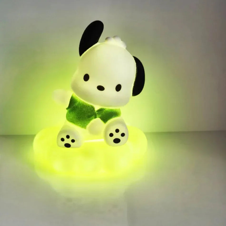 Anime Sanrio Hello Kitty Kuromi cannelle mélodie veilleuse brillant enfants jouet lampe de chevet Kawaii mignon enfants cadeau d'anniversaire