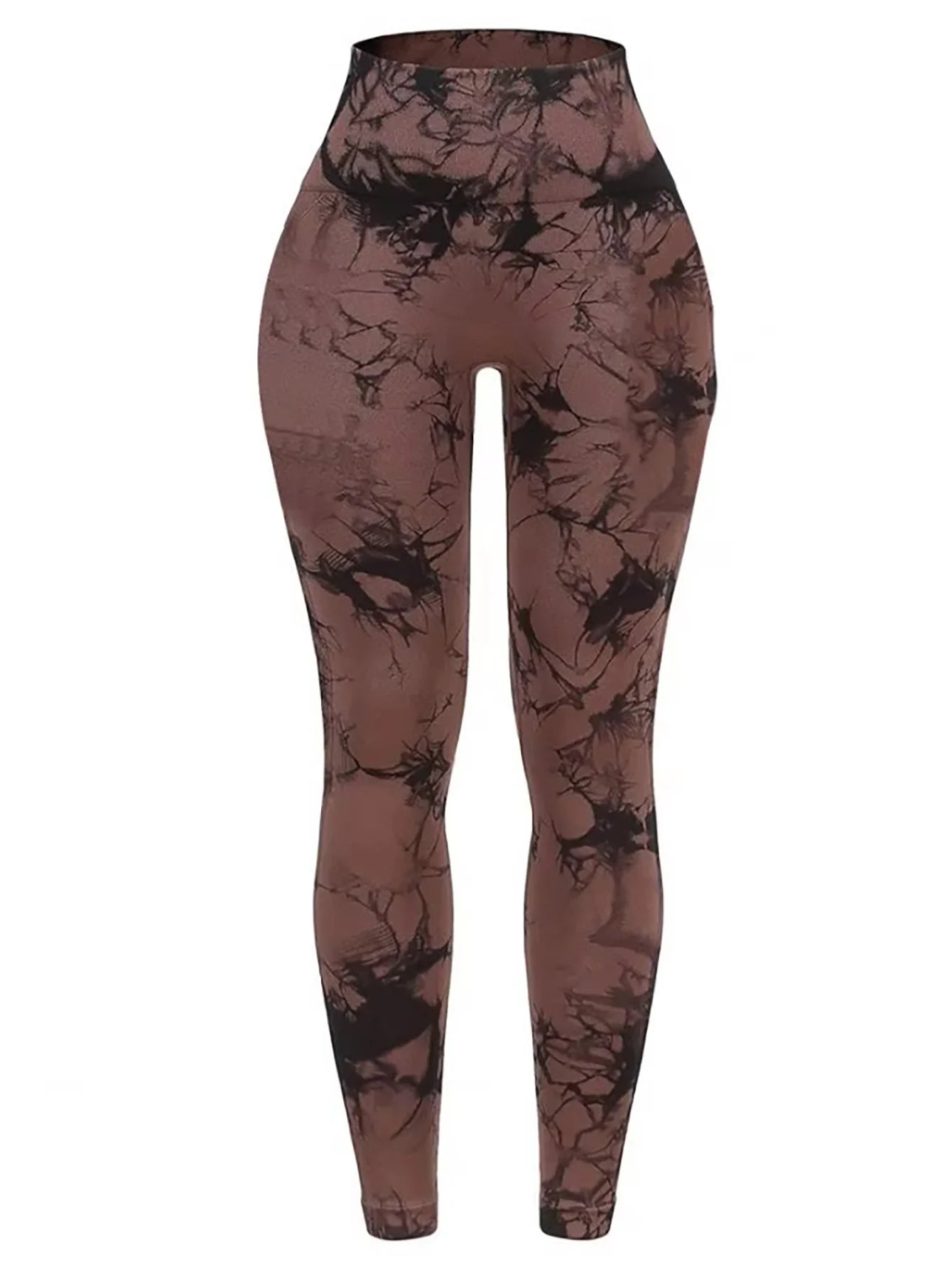 Leggings sans couture Tie Dye pour femmes, pantalons de Yoga taille haute, froissés, collants élastiques de levage des fesses, Leggings de sport à large ceinture