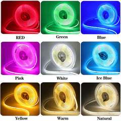 5V USB LED Strip Light, 320 LEDs/M COB, Dimmable Touch Sensor Switch/Push Switch, DIY, TV Mirror, Backlighting, Night Light for Room