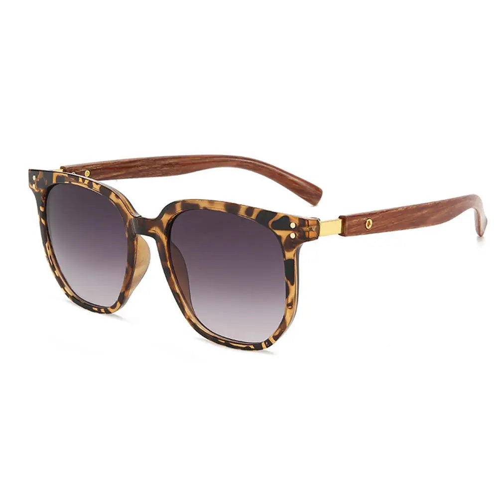 Lunettes de soleil classiques avec branches à motif de grain de bois, petit cadre carré pour hommes, lunettes de soleil de haute qualité pour femmes, lunettes de pêche avec protection UV400.
