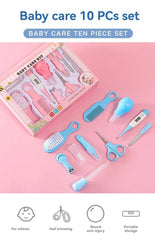 Soins de santé des cheveux thermomètre brosse de toilettage tondeuse anneau de dentition brosse à dents Kit bébé essentiels 10 pièces bébé coupe-ongles ensemble de soins enfant
