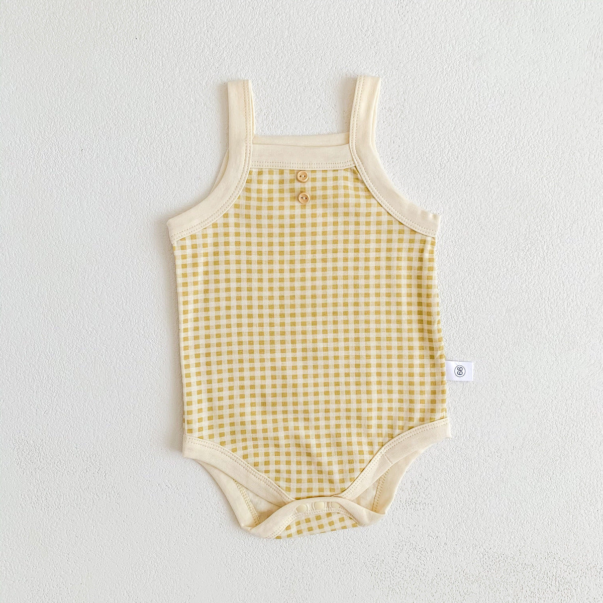 Été nouveau-né bébé filles sans manches fronde Plaid tenues coton doux combinaisons infantile enfants vêtements de sport body