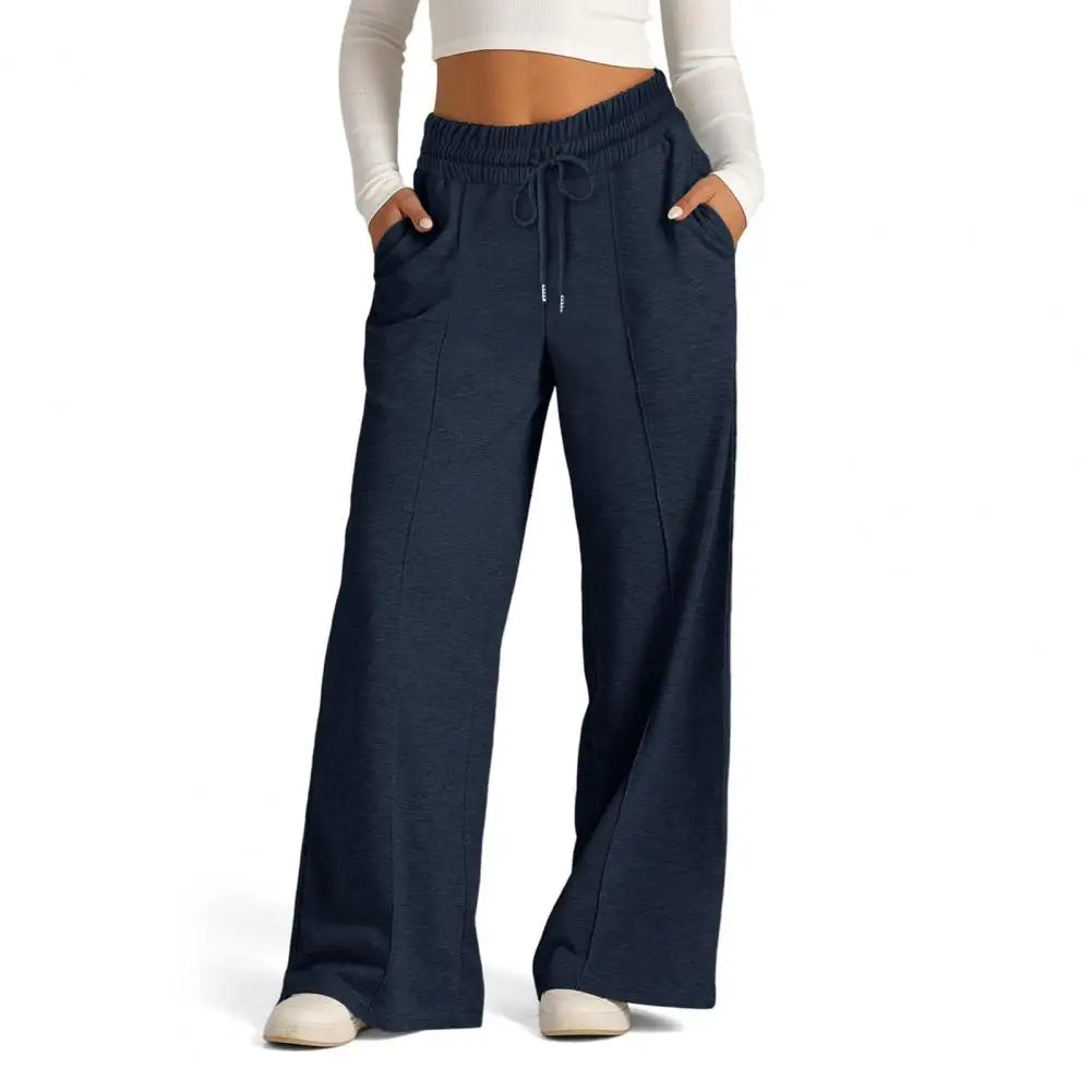 Yoga jambe droite pantalon de survêtement jambe droite femmes pantalon de survêtement ample jambe large en plein air gymnase course pantalon de survêtement décontracté