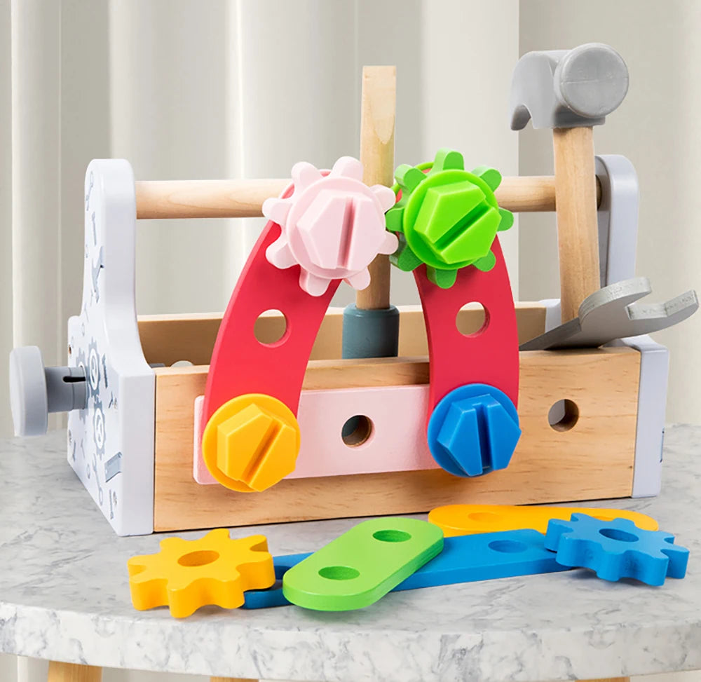 Jouets en bois, ensemble de jeu de Simulation, boîte à outils pour enfants, démontage d'écrou, assemblage de vis, jeux de réparation de Simulation, jouets sensoriels éducatifs