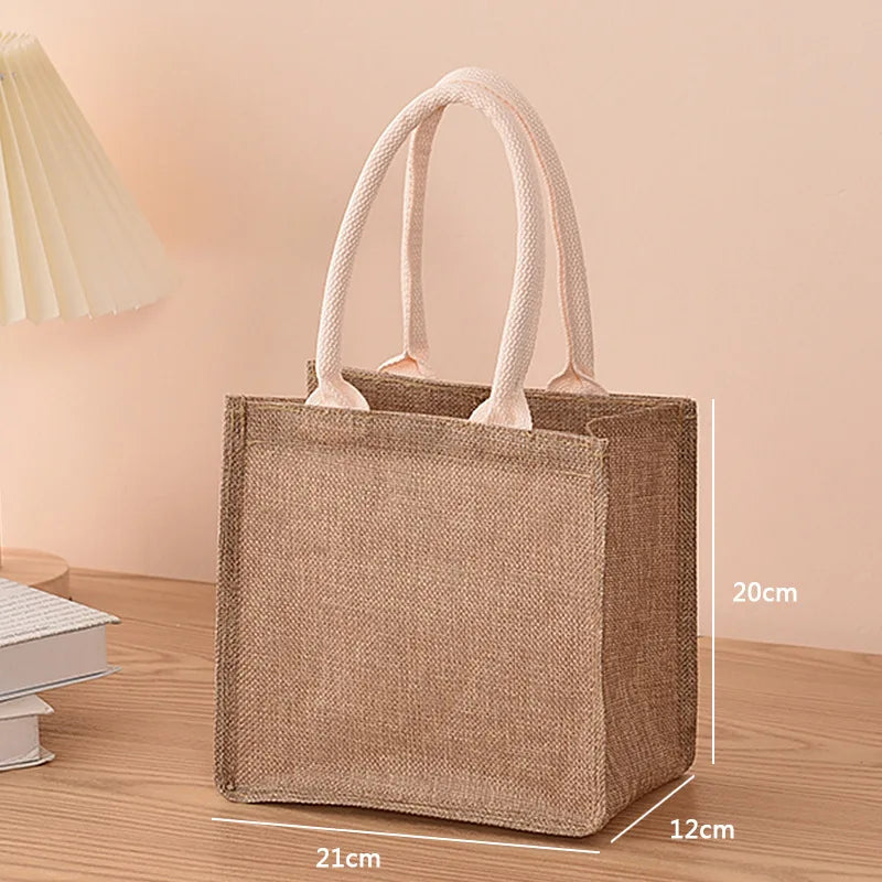 Sac à main en jute de coton peint à la main, sac en chanvre, sac en lin, sac à provisions, sac recouvert de film, sac à main imperméable