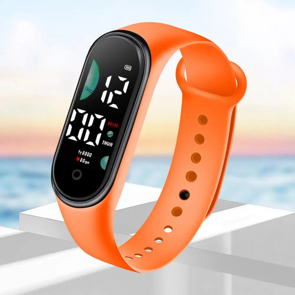 Montre de sport électronique pour enfants, étanche, grand écran de police, affichage LED, Shoous, date automatique, calendrier complet, montre numérique