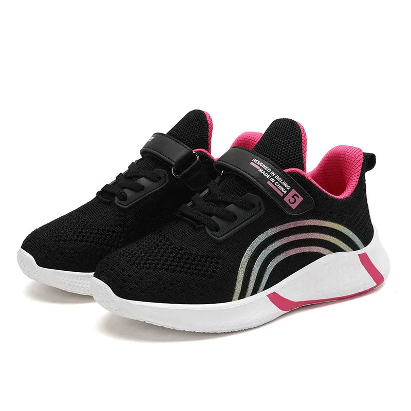 Nouveau Design rouge formateurs chaussures pour enfants filles confortable plate-forme fille chaussures de sport grande taille 38 enfants baskets de course