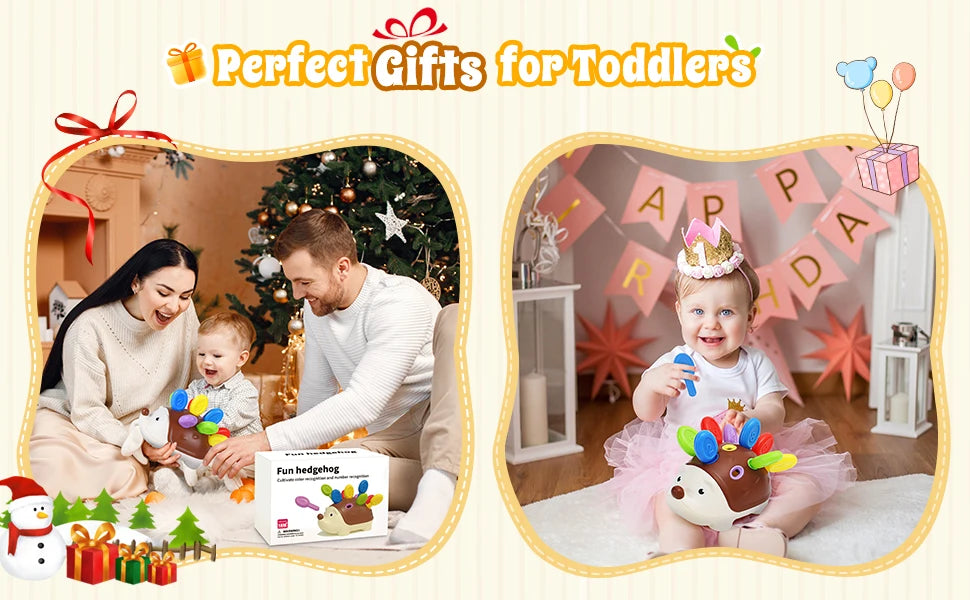 Jouets sensoriels hérisson pour tout-petits, jouets à motricité Fine Montessori, jouets éducatifs de voyage sensoriels pour bébés âgés de 1 2 3 4 ans