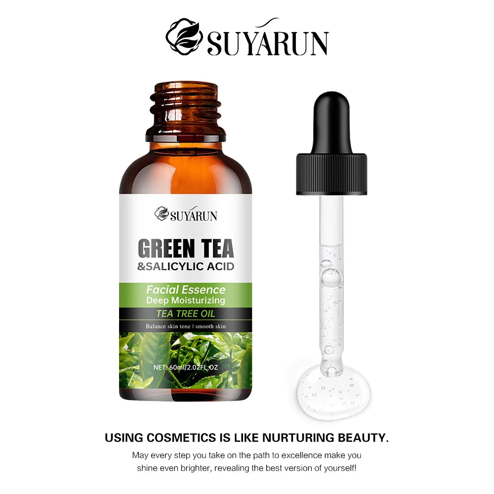 Contient l'acide salicylique et le thé vert pour éliminer les taches foncées, réparation hydratante, Essence Anti-âge, soins pour la peau du visage