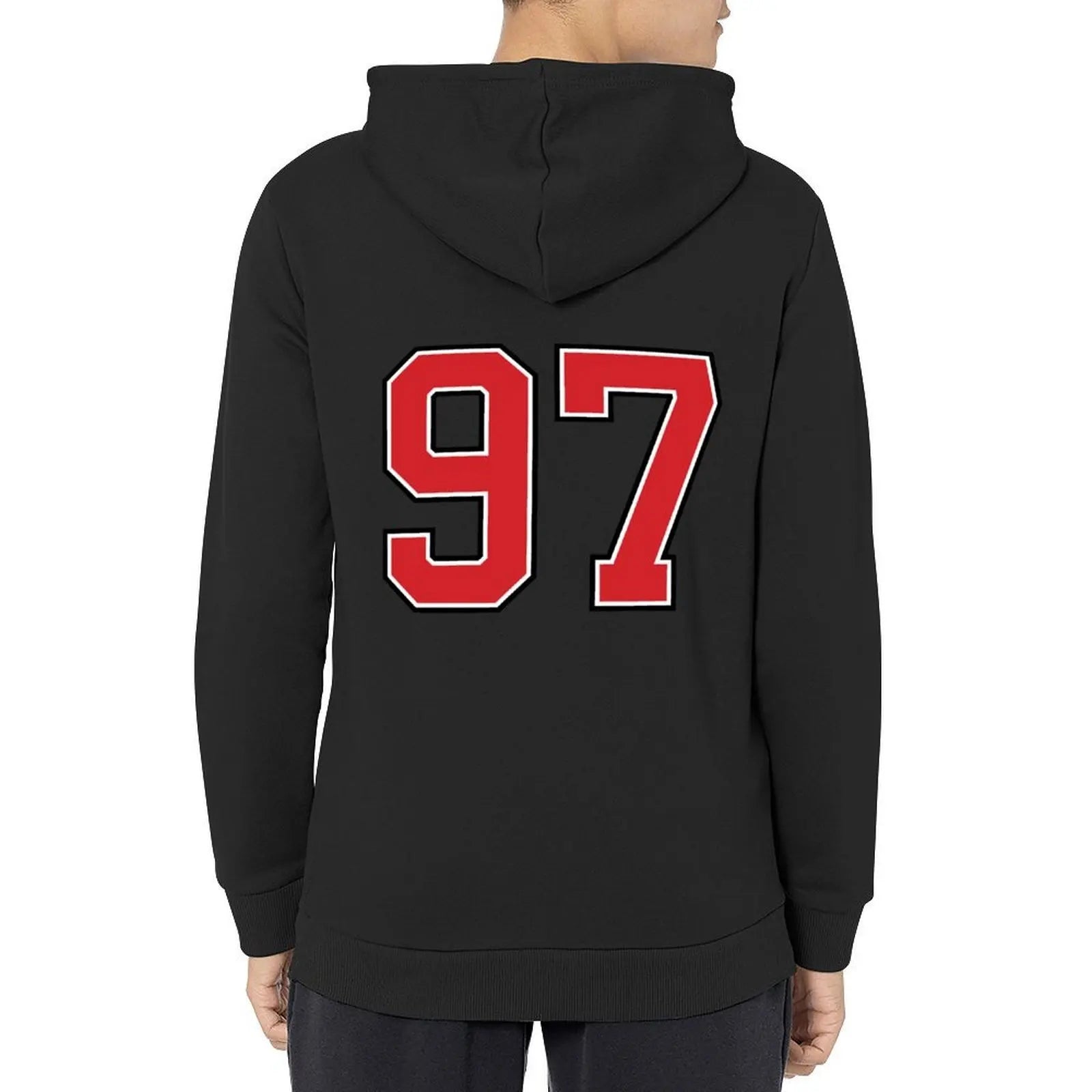 Sport numéro 97, couleur rouge noir chanceux sport ninety sept sweat à capuche vêtements pour hommes automne vêtements à capuche graphique