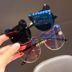 Lunettes de soleil en forme d'ours pour enfants, lunettes de soleil de dessin animé pour enfants, lunettes anti-absorbe ouissement pour garçons, lunettes de conducteur de lunettes de soleil carillon pour filles