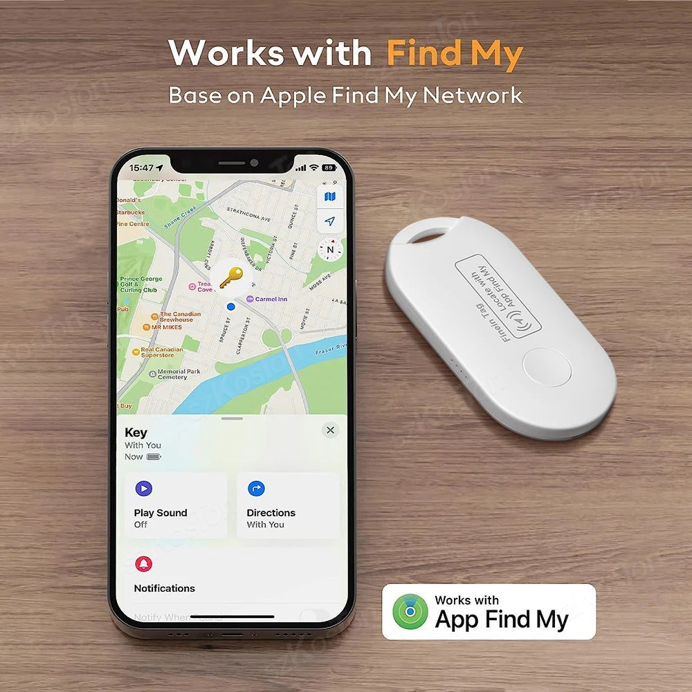 Localisateur Global d'étiquette intelligente, Mini traceur GPS, fonctionne avec iOS, trouver mon application, localisateur Anti-perte pour clés, portefeuille, bagages de voiture