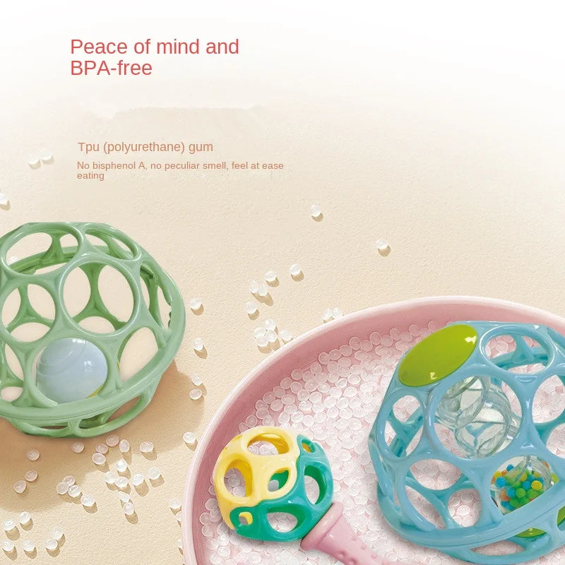 Hochet à main pour bébé, boule souple, jouets pour nouveau-né, anneaux de dentition, cloche à main, jouets sensoriels, jouets éducatifs pour enfants de 0 à 12 mois