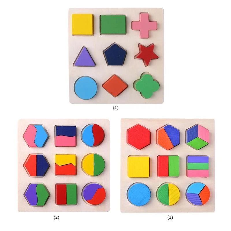 Puzzle 3D géométrique en bois pour enfants, jouets Montessori, tri des mathématiques, apprentissage alth