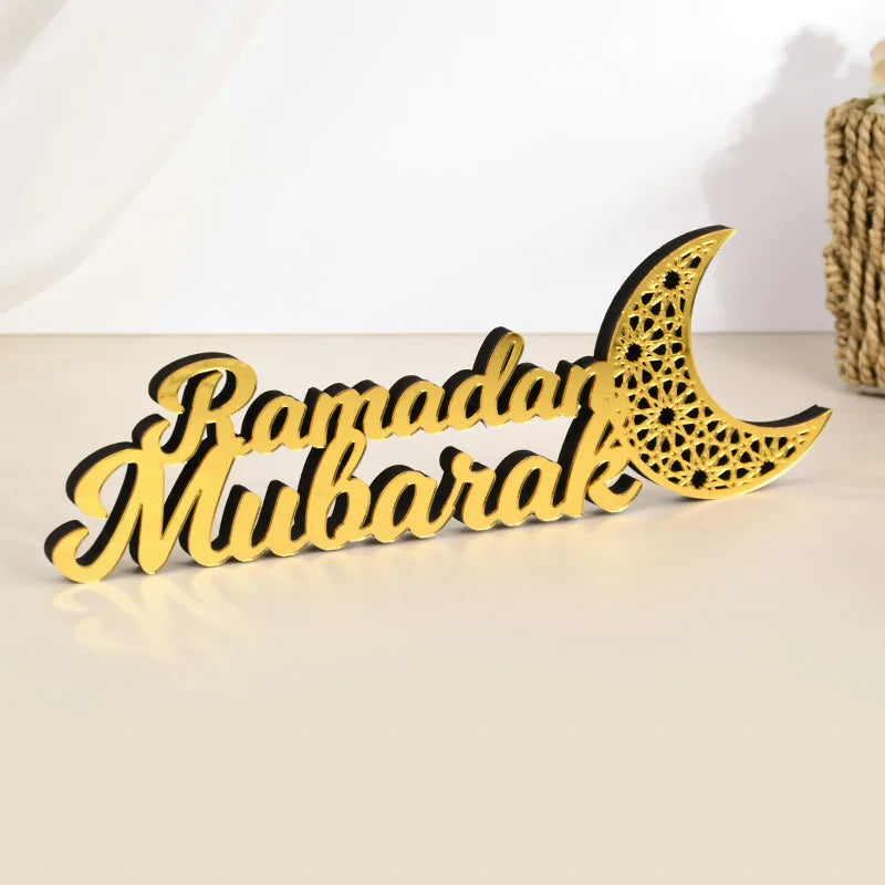 Ornement acrylique du Ramadan Mubarak 2025 Eid Mubarak Ramadan Kareem, décoration pour la maison, décor de fête musulmane islamique, cadeau Eid Al Adha