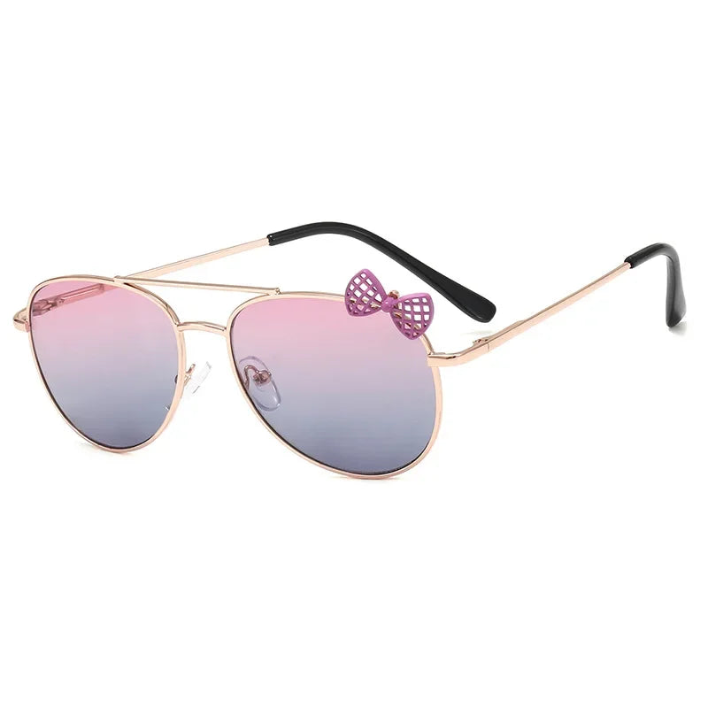 Lunettes de soleil mignonnes pour enfants, monture métallique, mode filles, lunettes de cyclisme en plein air, lunettes de fête, fournitures de photographie
