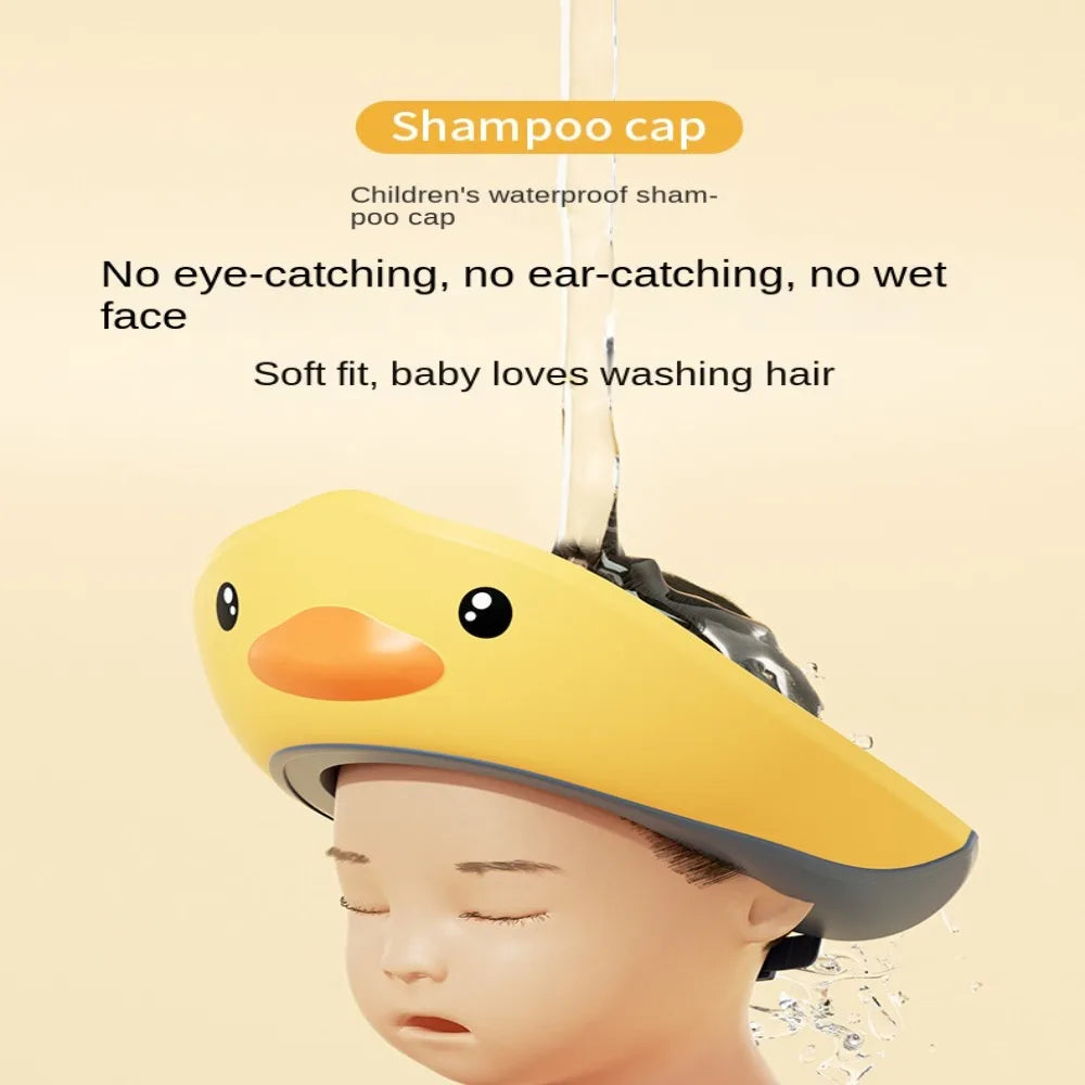 Bonnet de bain pour enfants, bonnet de douche, shampoing, réglable, imperméable, Protection des yeux, couvre-chef, bonnet de shampoing