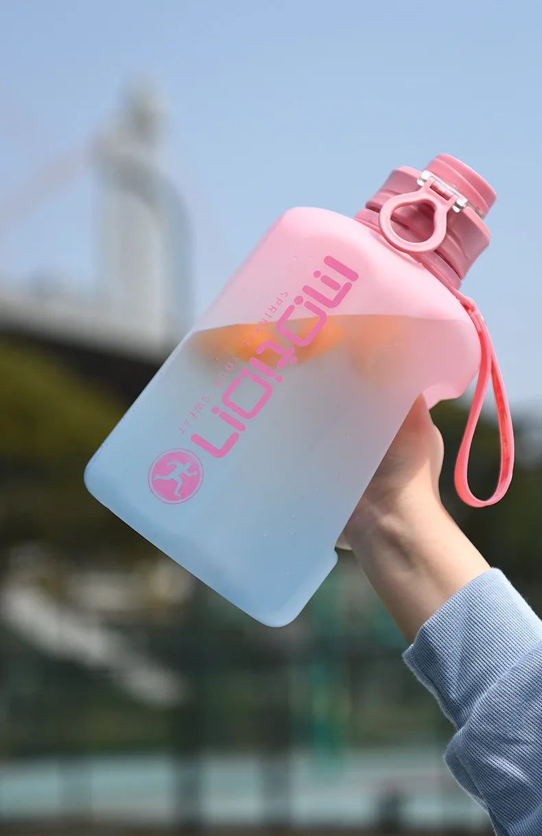 Bouteille d'eau de sport de grande capacité fecL, bouilloire de fitness en plein air, tasse d'eau en plastique nickel é, grand baril à souder portable pour étudiants