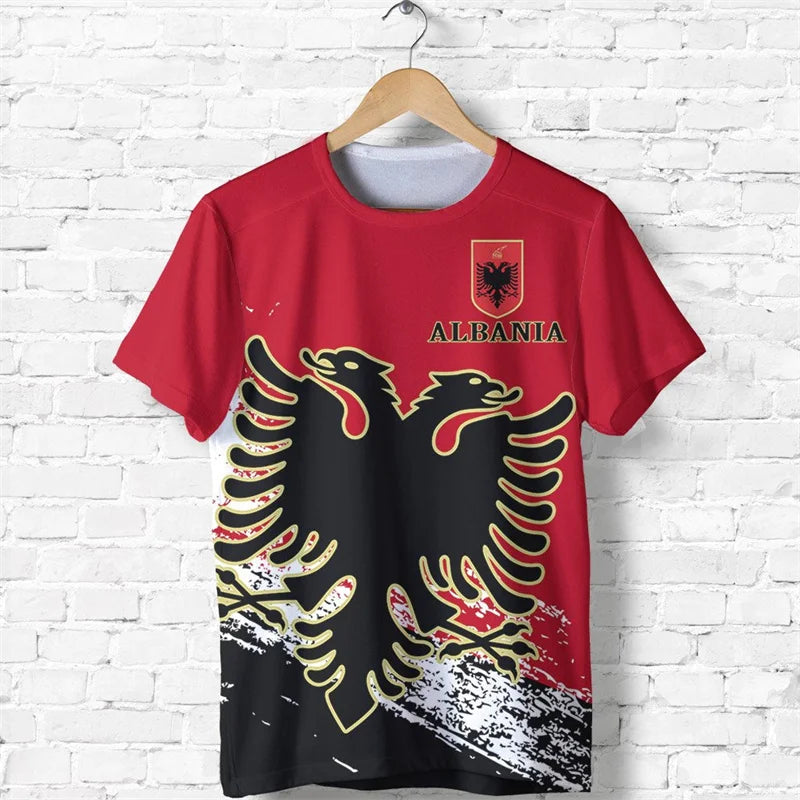 Albania Football Jersey, Football Team T-Shirt, Wholesale, Albanian Flag 3D, Graphic T-Shirts, Albanian Emblem, 2024