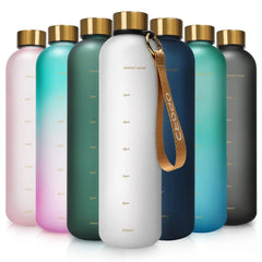 Nouveau 1L bouteille d'eau avec timbre de temps sans BPA réutilisable Fitness Sports voyage en plein air étanche tasse d'eau bouilloire givrée