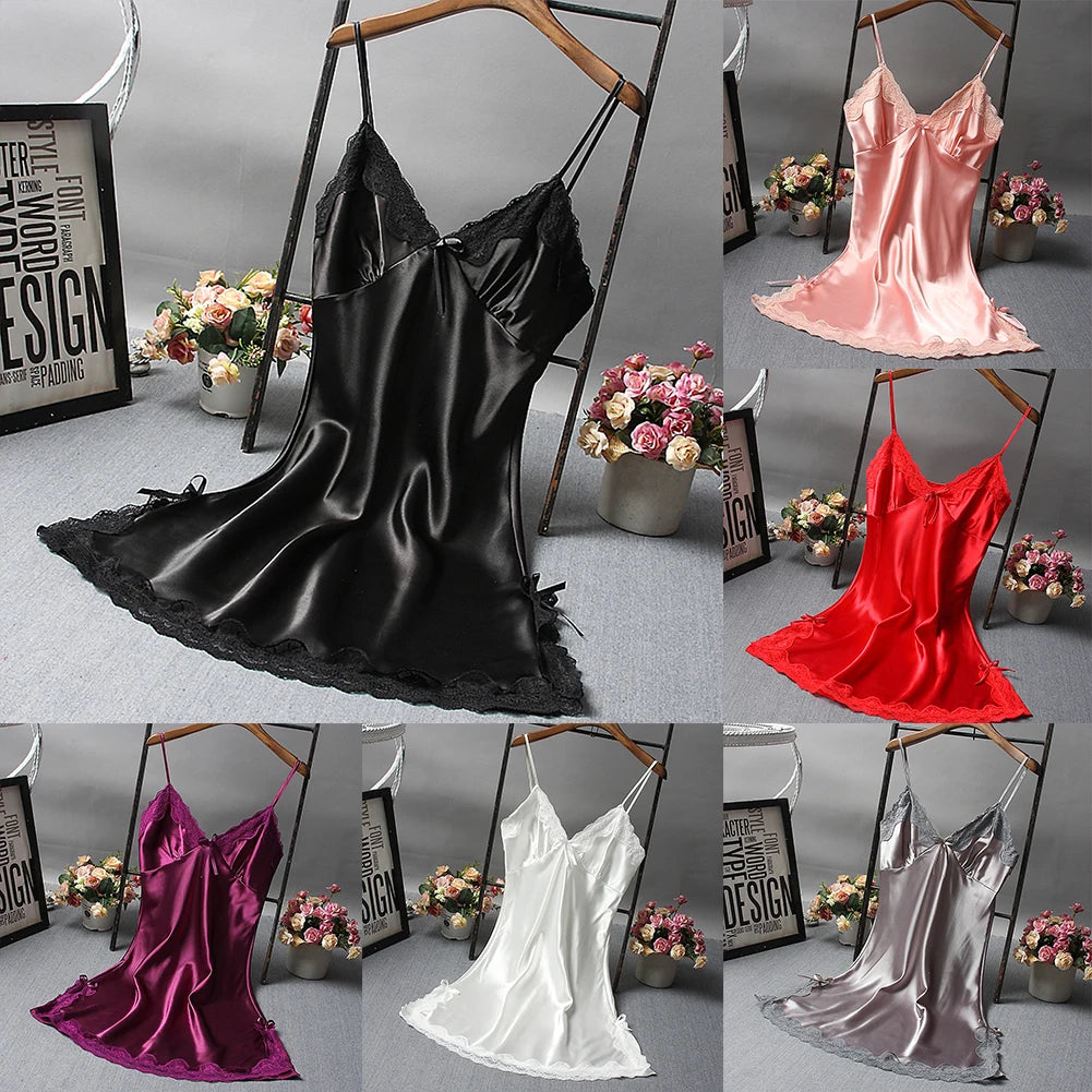 Sexy dentelle Patchwork vêtements de nuit Lingerie nuisette col en V robe de mariée vêtements de nuit chemise de nuit vêtements Sexy femmes chemises de nuit