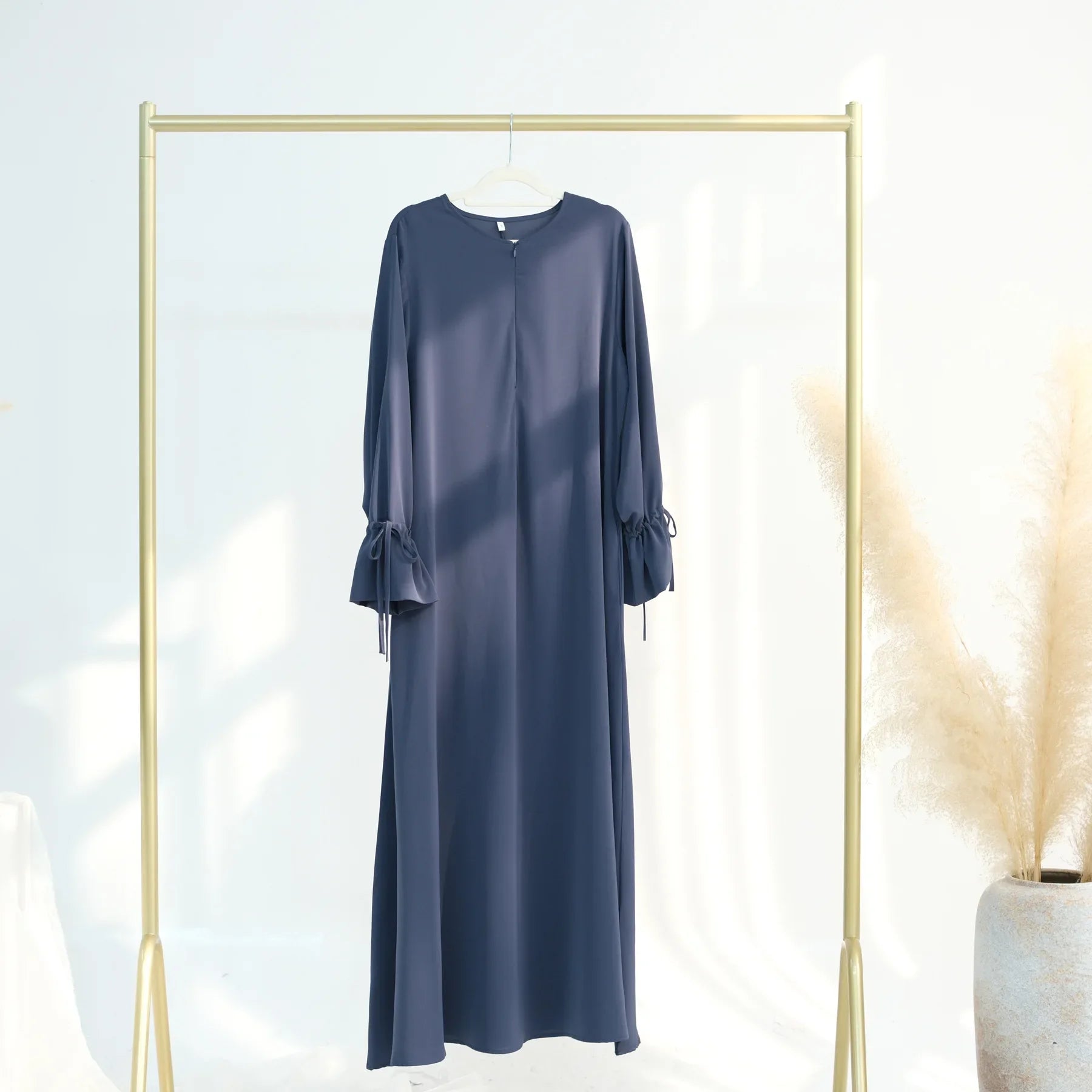 Abaya-Robe de Couleur Unie pour Femme Musulmane, Vêtement d'Église Islamique, Élégant, à la Mode, pour Ramadan Arabe, Dubaï, Turquie, 2025