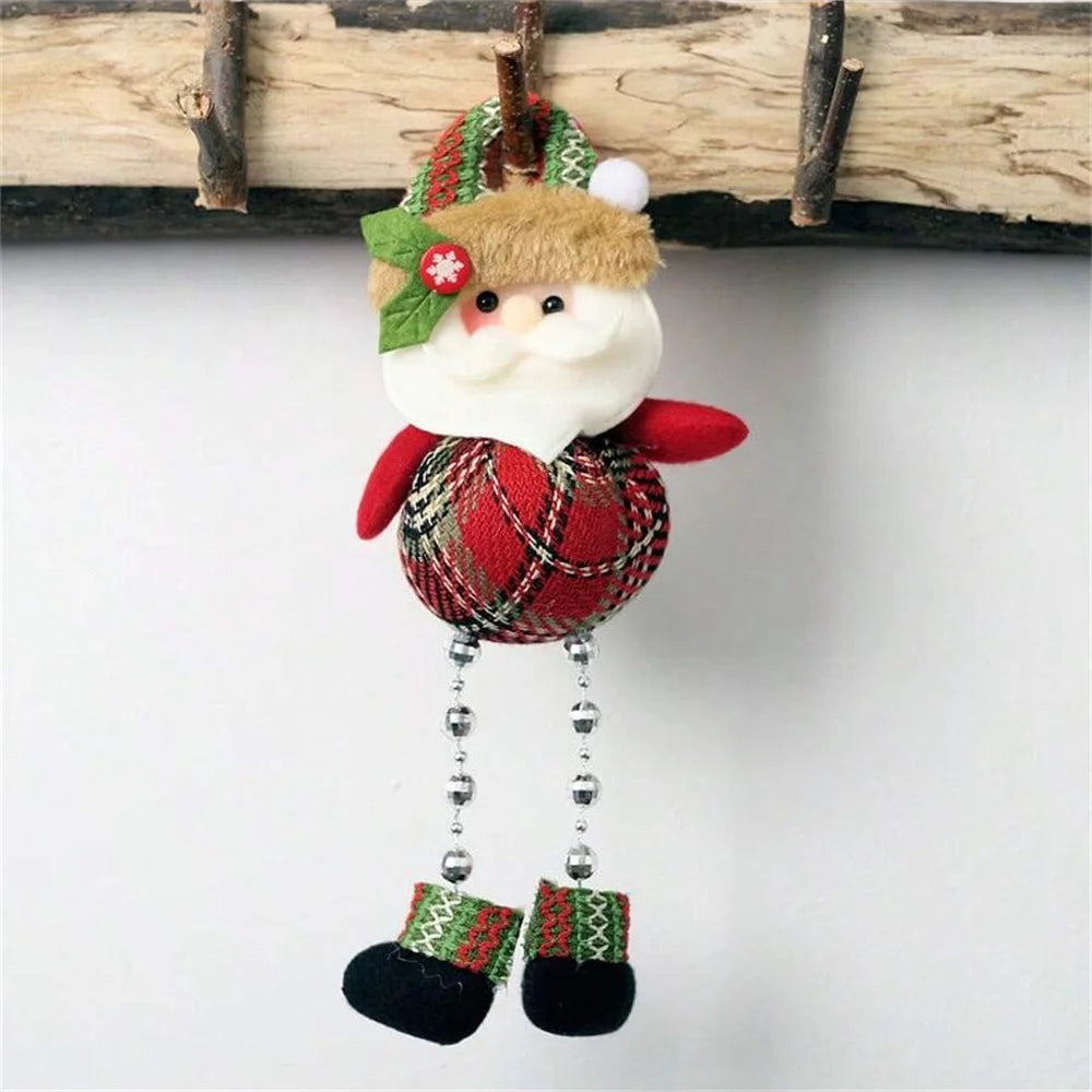 Christmas tree decorations, plush hanging ornaments for holiday parties, Santa Claus, snowman, reindeer, Christmas home decorations