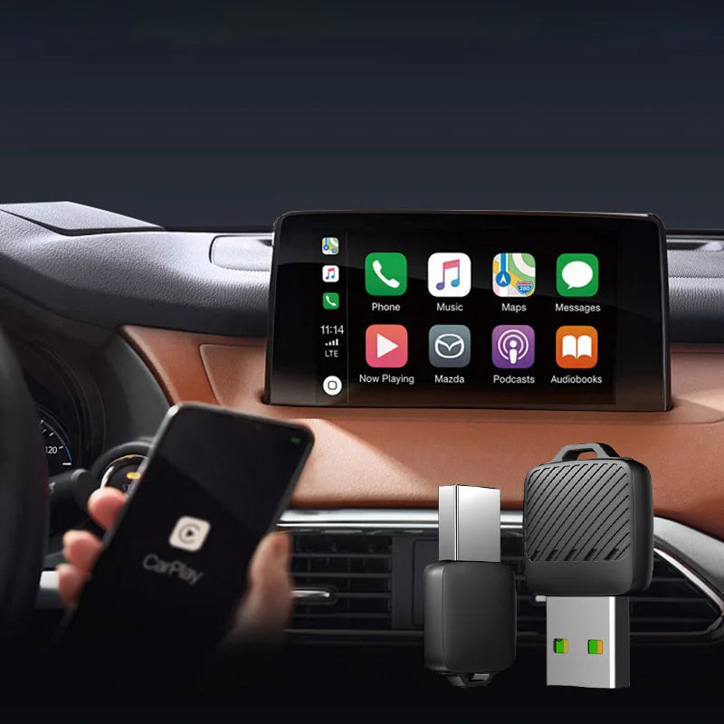 Xiaomi 2-in-1 Wireless Android Auto Adapter, Wireless CarPlay Dongle, AI Smart Car System Smart Box for Wired CarPlay